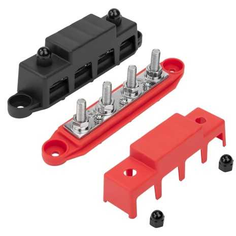 Busbar 250A 12V-48V DC Morsettiera di Parallelo 4 x M8